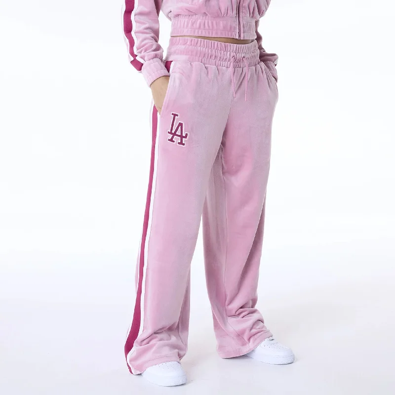 Men's Pants with Hidden PocketsLA Dodgers Womens MLB Velour Dark Pink Joggers