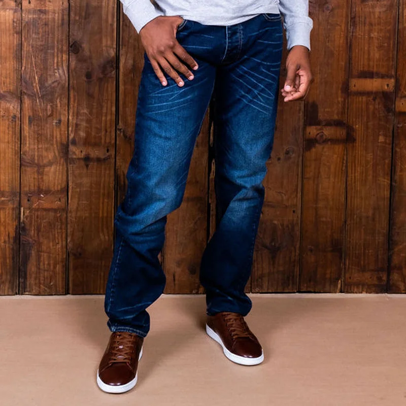 Inexpensive Men's JeansSerengeti Tapered Denim Indigo Light Wash
