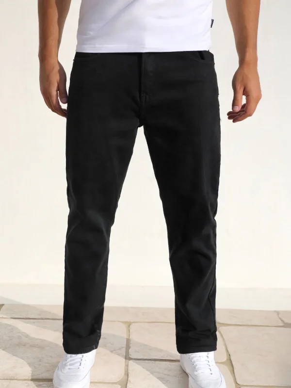 Casual Ripped Men's JeansVol.13 Straight Jeans - Black