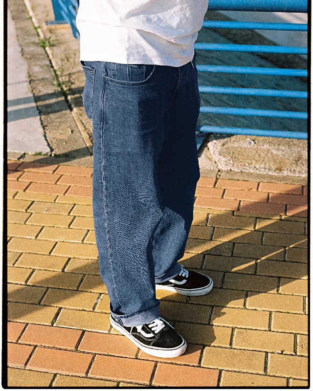 High-Quality Ripped Men's JeansBillow Loose Fit Jeans - Washed Blue