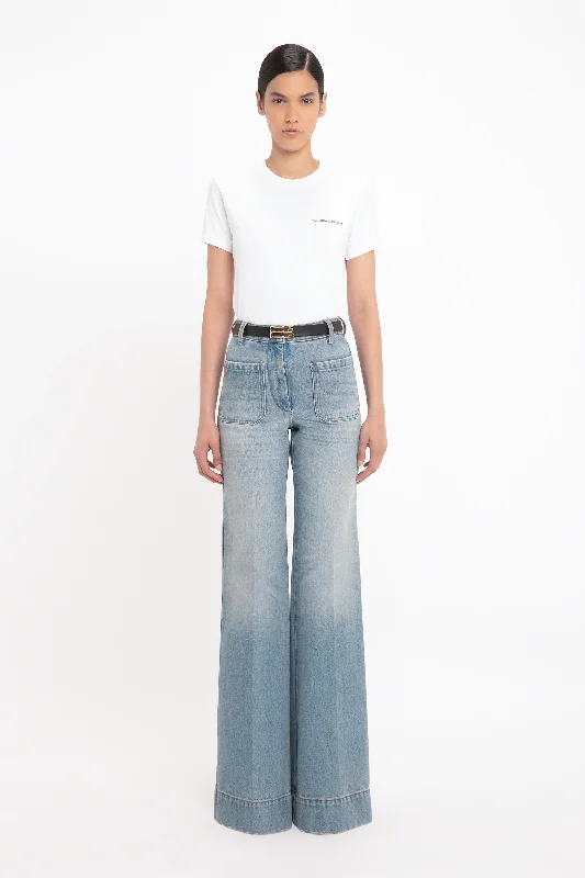 Men's Jeans with PocketsAlina High Waisted Jean In Pale Blue Wash