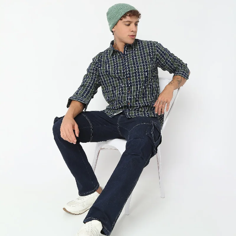 Men's Insulated Shirts for Cold WeatherCruiser™ Authentic Indigo Regular Fit Shirt Mini Pane Checks Original Style Men's Insulated Shirts for Cold WeatherCruiser™ Authentic Indigo Regular Fit Shirt Mini Pane Checks Original Style