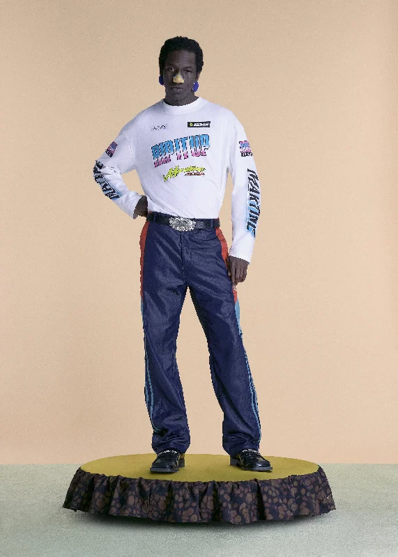 Men's Shirts with Tab CollarsFUNNEL NECK L/S T-SHIRT in WHITE