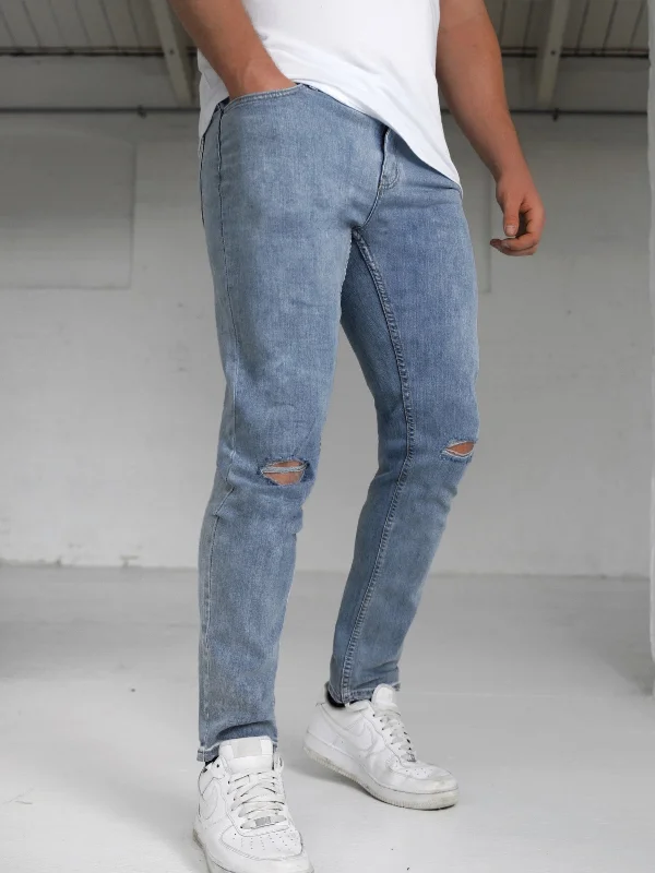 Men's Jeans with RipsVol. 9 Slim Ripped Jeans - Blue