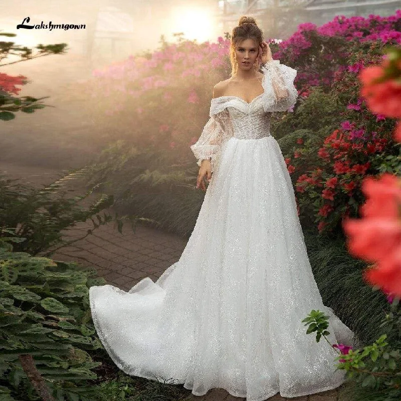 women's high-end dressesWomen Vintage Lace Wedding Gowns with Detachable Puff Sleeves women's high-end dressesWomen Vintage Lace Wedding Gowns with Detachable Puff Sleeves