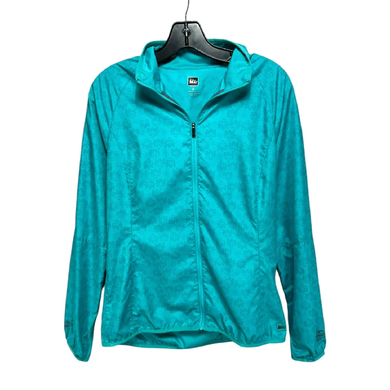 Classic Men's Trench CoatsJacket Windbreaker By Rei In Aqua, Size: M